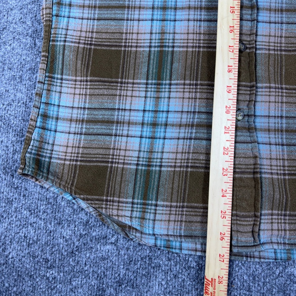 Pendleton Mason Mens Brown Blue Plaid Cotton Button Down Shirt Long Sleeve Large - Picture 11 of 11